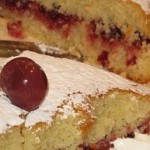 Almond cake and cherries