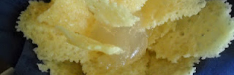Parmigiano Reggiano chips with Moscato wine jelly