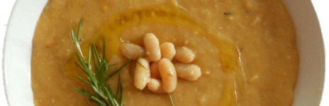 Corona beans soupe … with garlic …