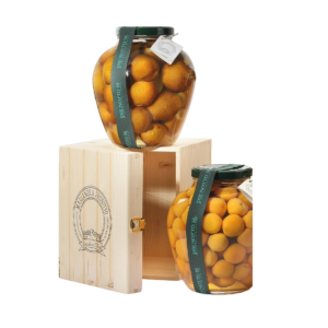 Scatola regalo in legno per vaso 4440g di frutta sciroppata